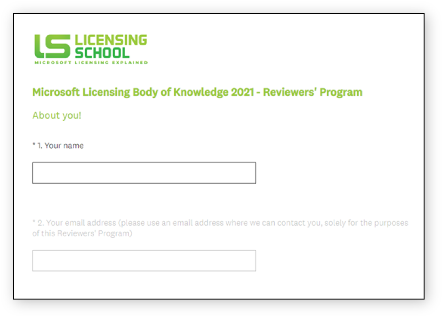 Call for Reviewers! Licensing School